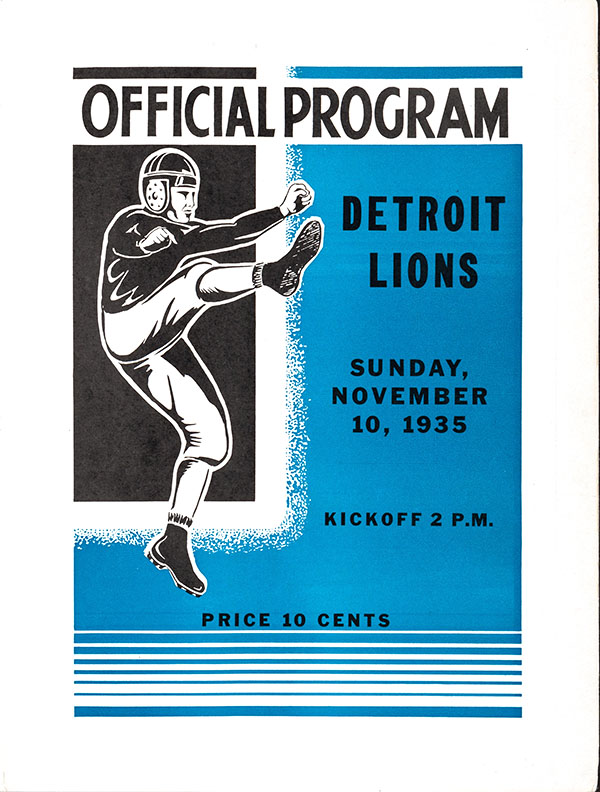 NFL Program: Green Bay Packers vs. Detroit Lions (November 10, 1935)