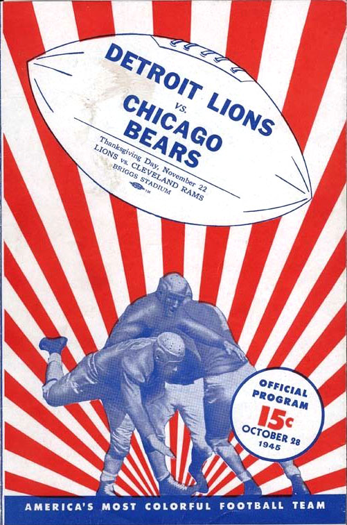 NFL Program: Detroit Lions vs. Chicago Bears (October 28, 1945)