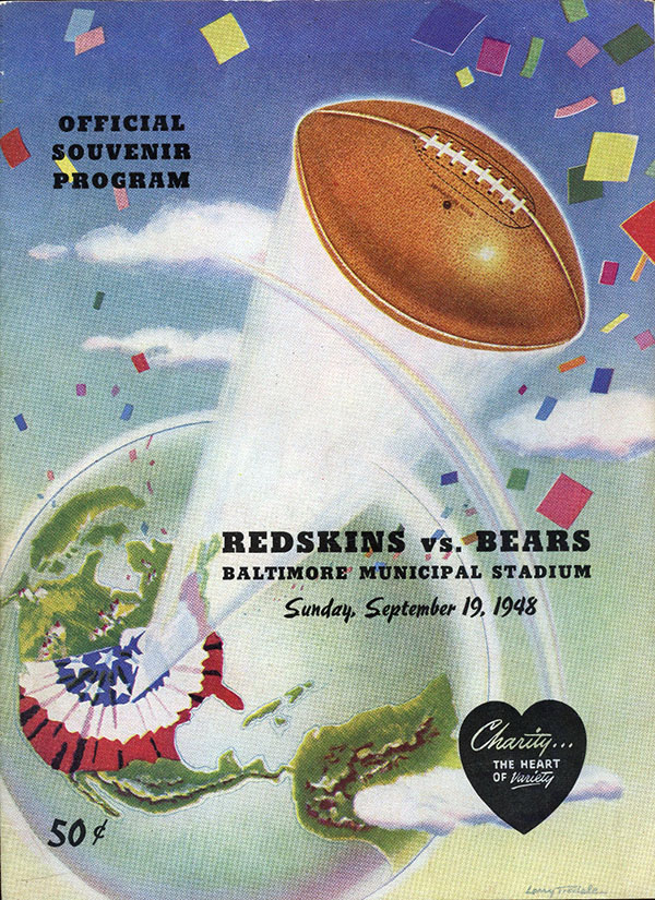 NFL Program Washington Redskins vs. Chicago Bears (September 19, 1948