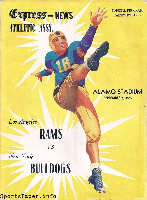 NFL Program: Los Angeles Rams vs. New York Bulldogs (September 5, 1949)