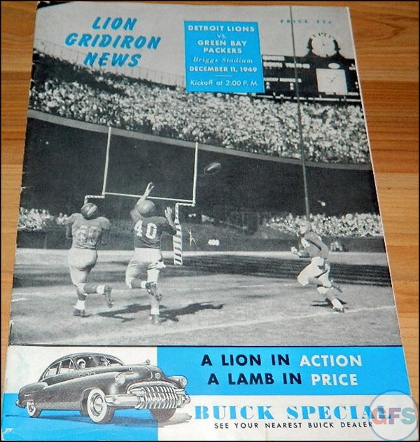 NFL Program: Detroit Lions vs. Green Bay Packers (December 11, 1949)