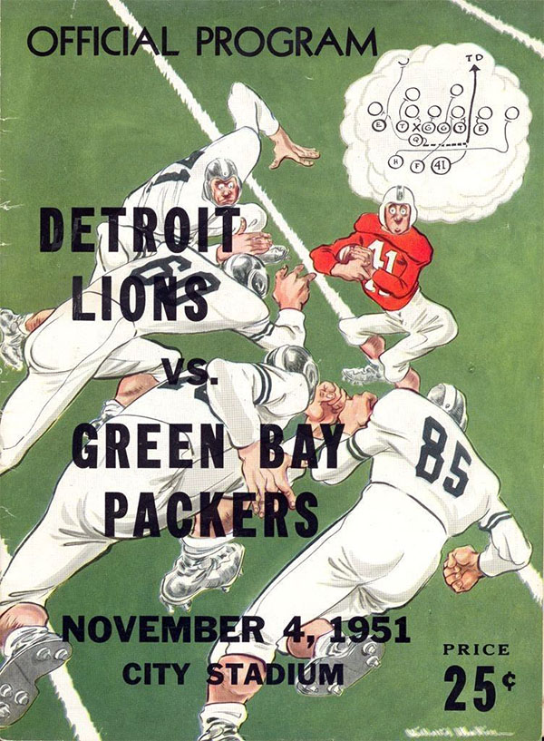 NFL Program Green Bay Packers vs. Detroit Lions (November 4, 1951