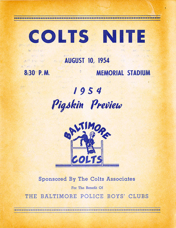 NFL Program: Baltimore Colts intrasquad game (August 10, 1954)