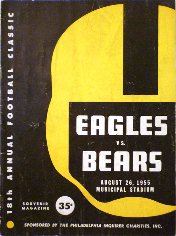 NFL Program: Philadelphia Eagles vs. Chicago Bears (August 26, 1955)