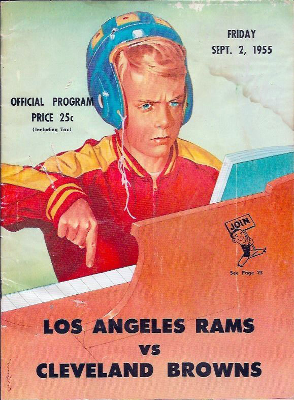 NFL Program: Los Angeles Rams vs. Cleveland Browns (September 2, 1955)