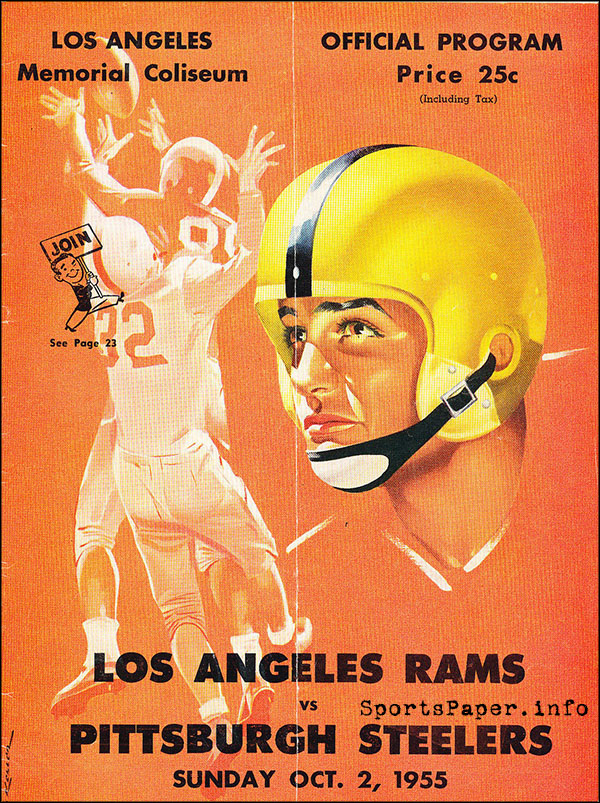 NFL Program: Los Angeles Rams vs. Pittsburgh Steelers (October 2, 1955)