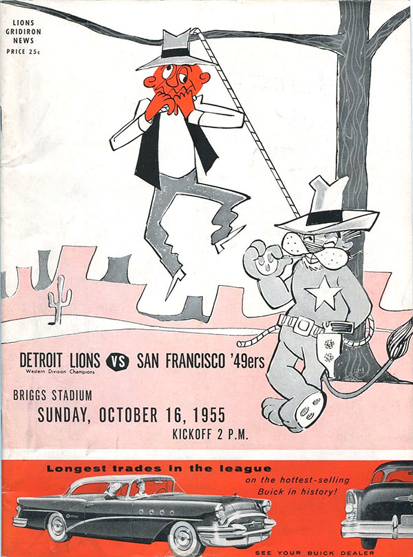 NFL Program: Detroit Lions vs. San Francisco 49ers (October 16, 1955)