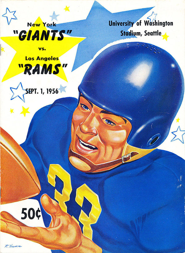 NFL Program New York Giants vs. Los Angeles Rams (September 1, 1956