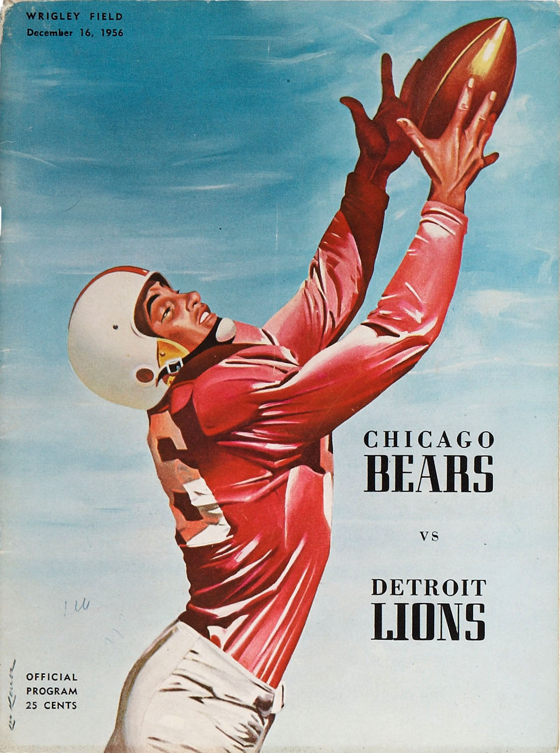 NFL Program: Chicago Bears vs. Detroit Lions (December 16, 1956)