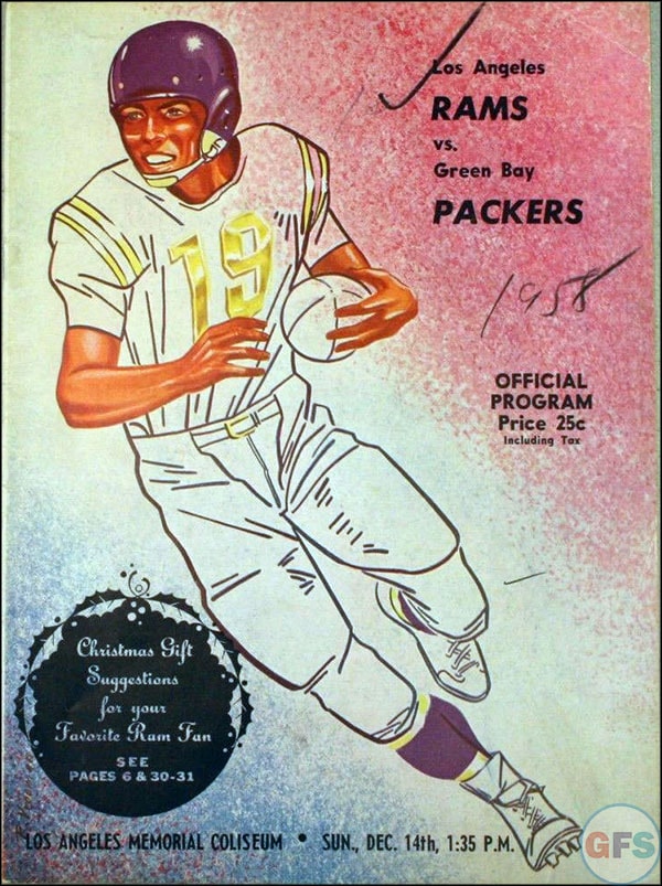 NFL Program: Los Angeles Rams vs. Green Bay Packers (December 14, 1958)