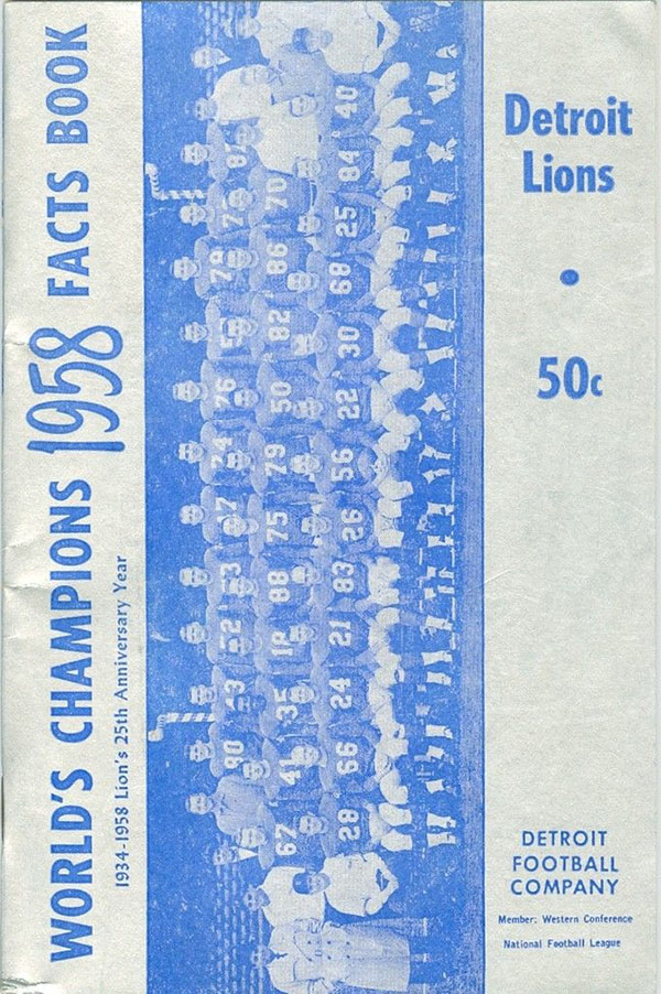 NFL Media Guide: Detroit Lions (1958)
