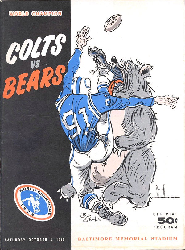 NFL Program: Baltimore Colts vs. Chicago Bears (October 3, 1959)
