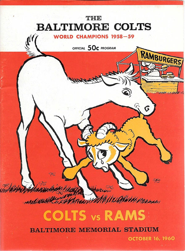 NFL Program: Baltimore Colts vs. Los Angeles Rams (October 16, 1960)