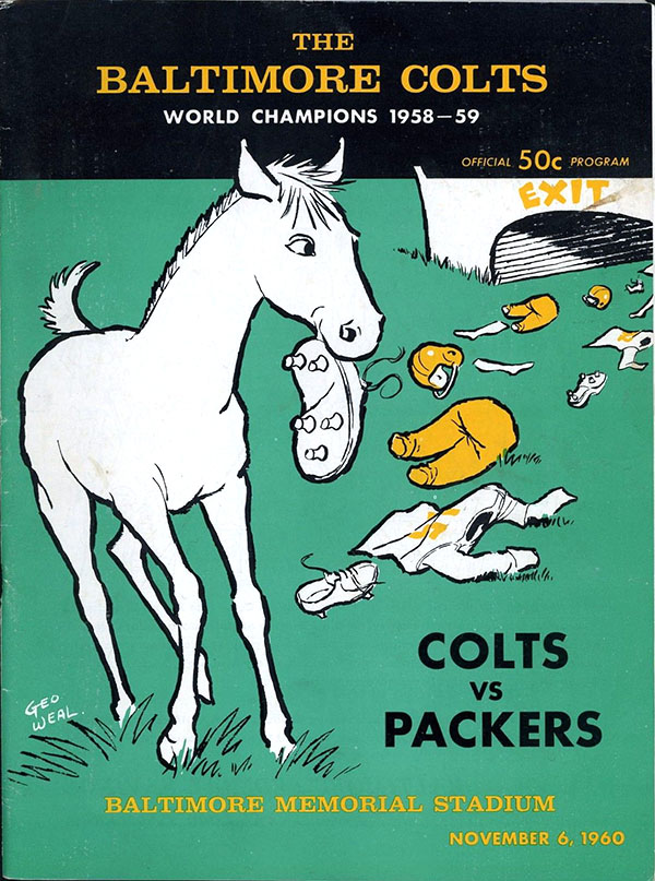NFL Program: Baltimore Colts vs. Green Bay Packers (November 6, 1960)