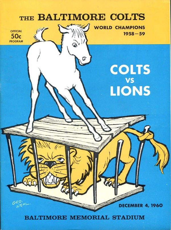NFL Program: Baltimore Colts vs. Detroit Lions (December 4, 1960)
