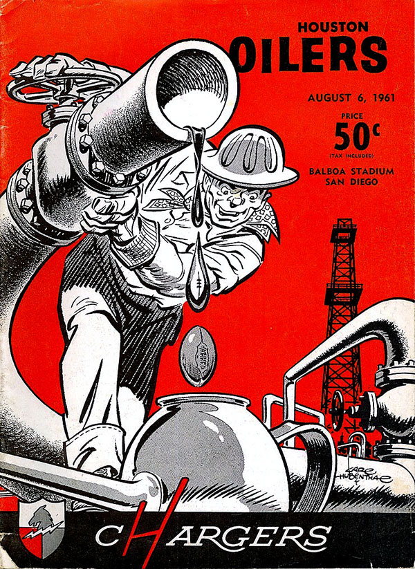 NFL Program: San Diego Chargers vs. Houston Oilers (August 6, 1961)