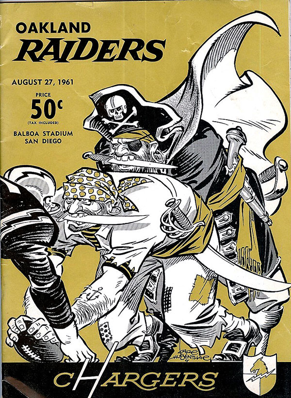 AFL Program: San Diego Chargers vs. Oakland Raiders (August 27, 1961)