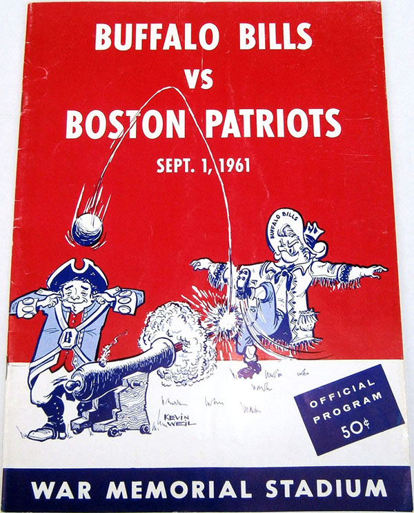 NFL Program: Buffalo Bills vs. Boston Patriots (September 1, 1961)