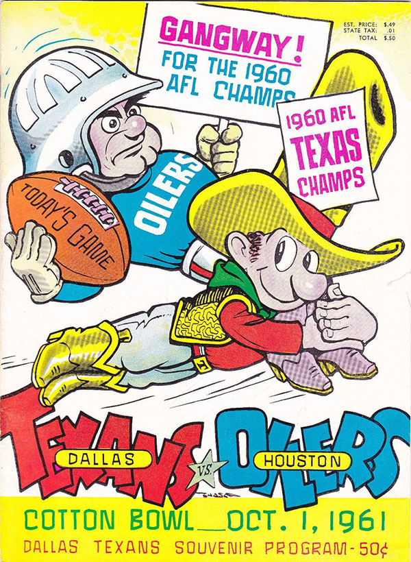 AFL Program: Dallas Texans vs. Houston Oilers (October 1, 1961)