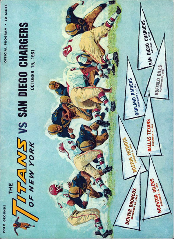NFL Program: New York Titans vs. San Diego Chargers (October 15, 1961)