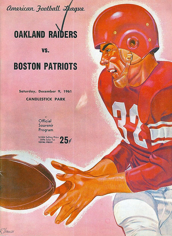 AFL Program: Oakland Raiders vs. Boston Patriots (December 9, 1961)
