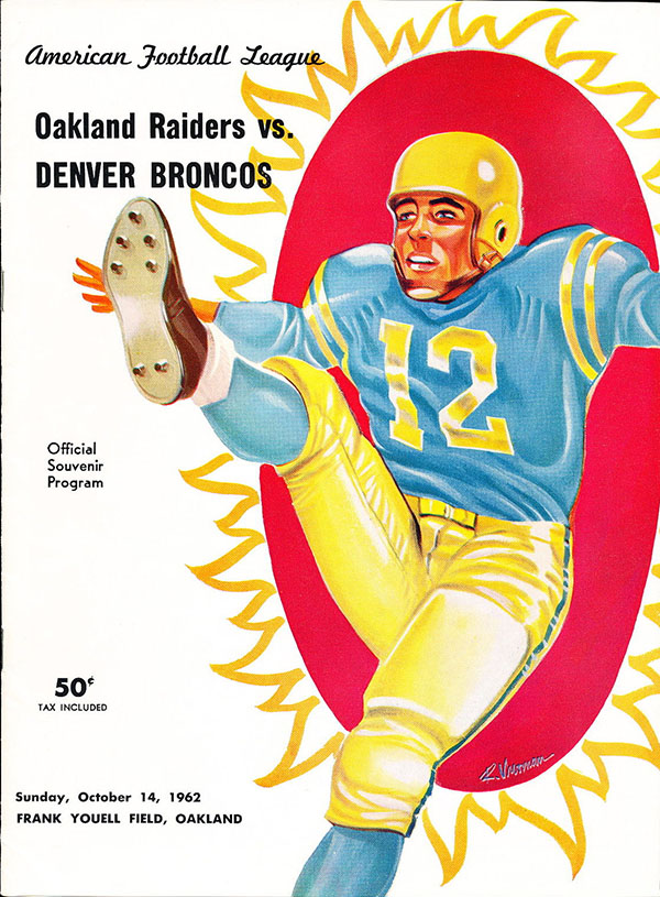 AFL Program: Oakland Raiders vs. Denver Broncos (October 14, 1962)