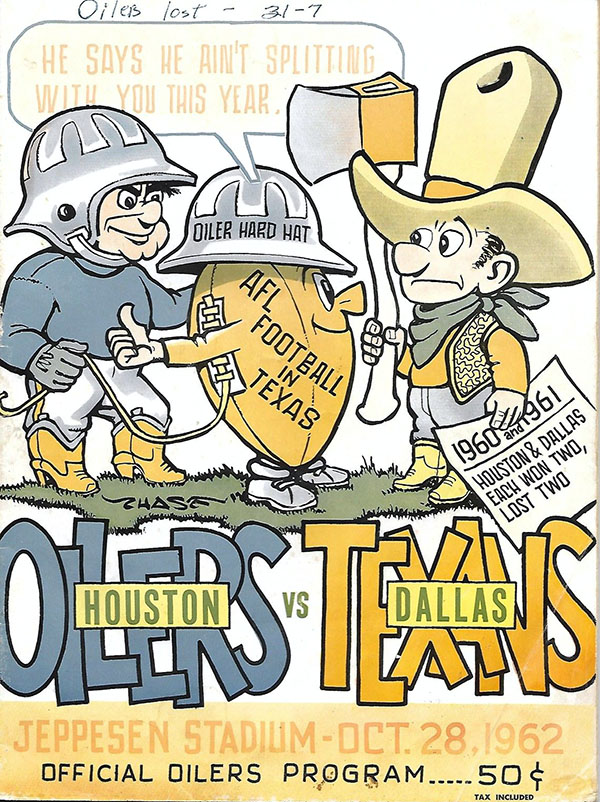 AFL Program: Houston Oilers vs. Dallas Texans (October 28, 1962)