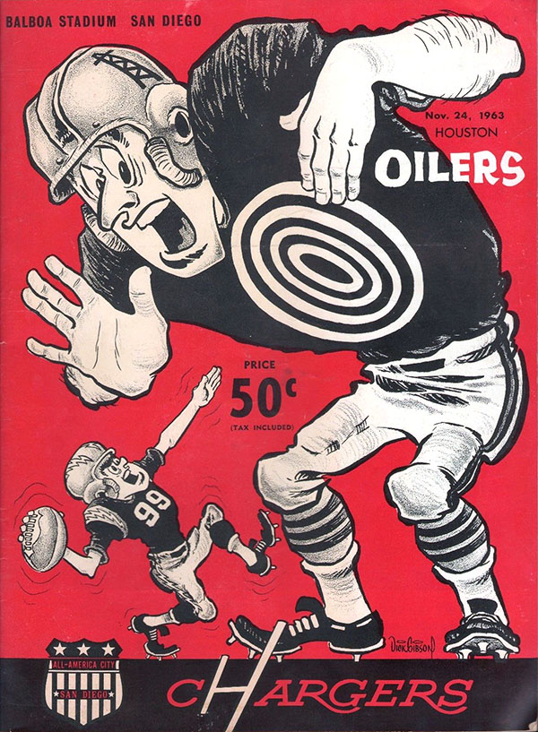 AFL Program: San Diego Chargers vs. Houston Oilers (November 24, 1963)