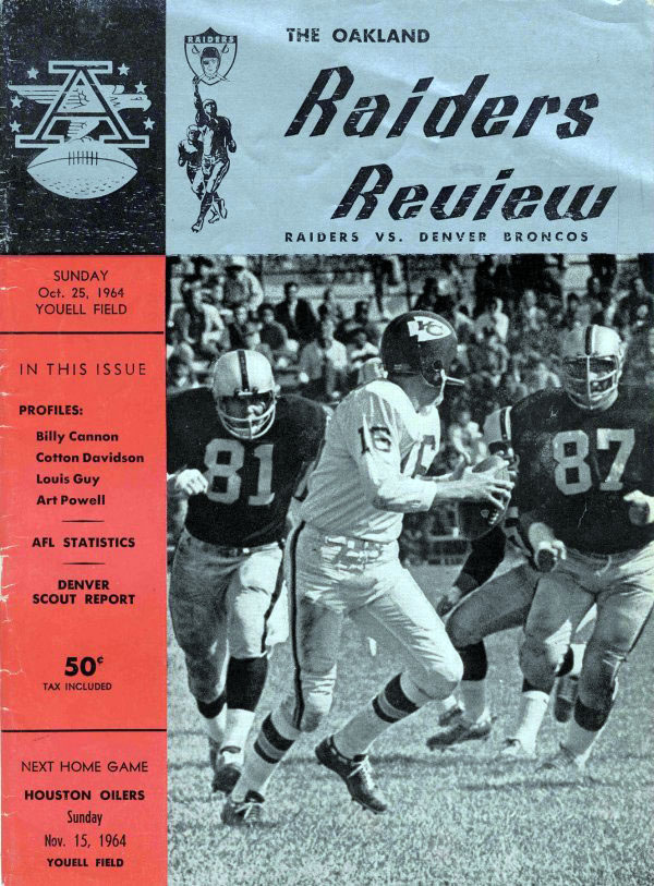 AFL Program: Oakland Raiders vs. Denver Broncos (October 25, 1964)
