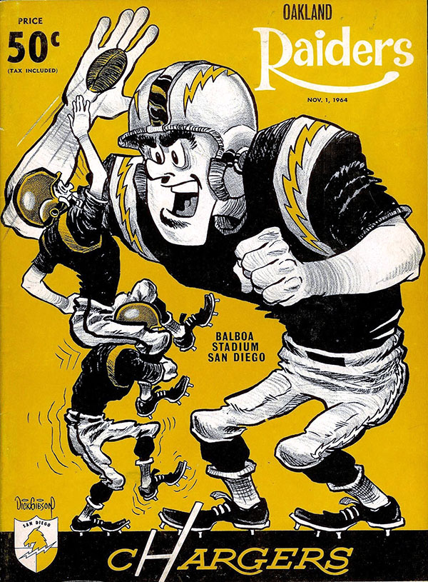 AFL Program: San Diego Chargers vs. Oakland Raiders (November 1, 1964)