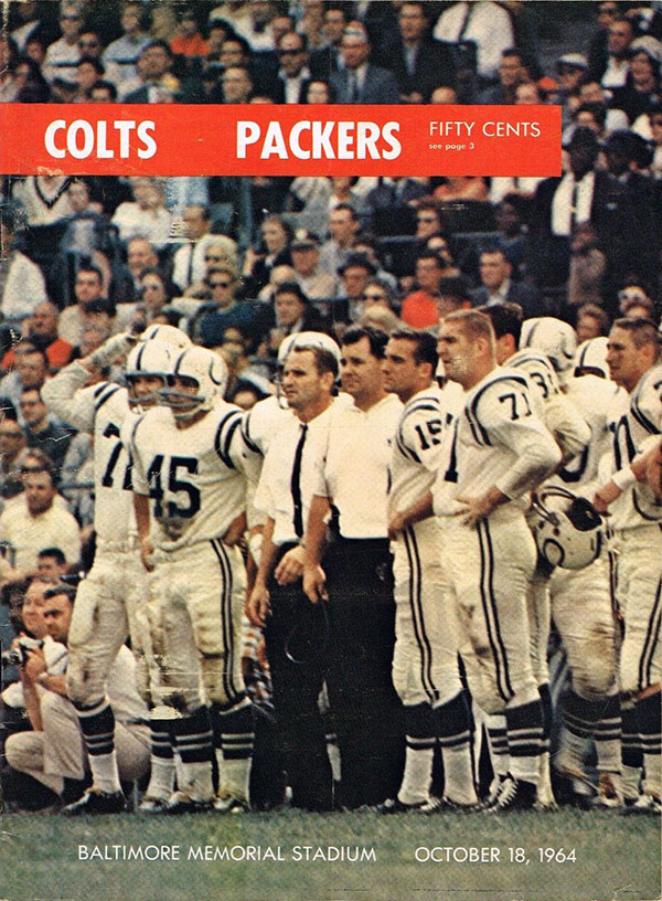 NFL Program: Baltimore Colts vs. Green Bay Packers (October 18, 1964)