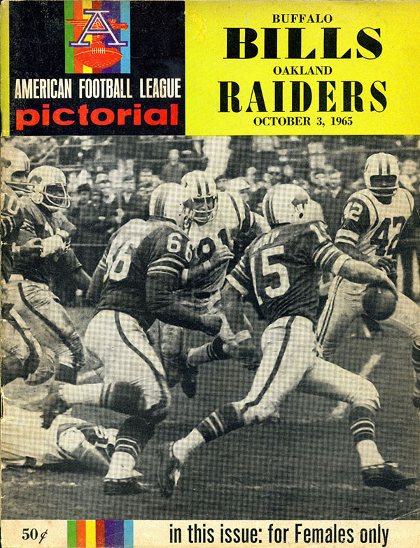 AFL Program: Buffalo Bills vs. Oakland Raiders (October 3, 1965)