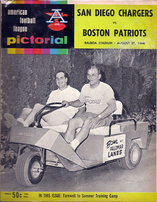 AFL Program: San Diego Chargers vs. Boston Patriots (August 27, 1966)