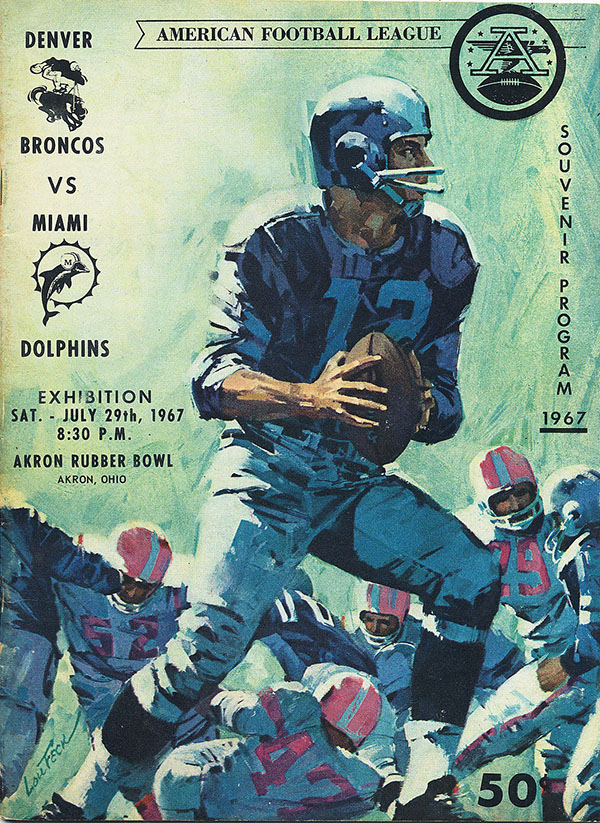 AFL Program: Miami Dolphons vs. Denver Broncos (July 29, 1967)
