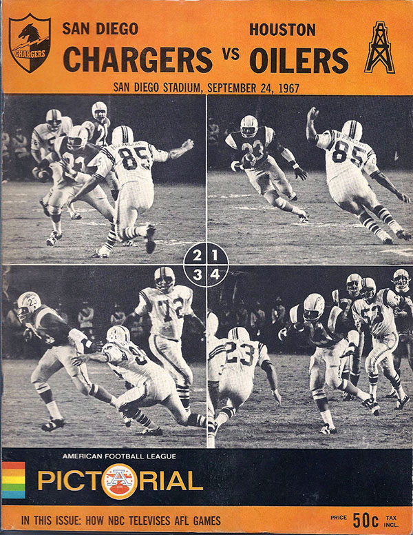NFL Program: San Diego Chargers vs. Houston Oilers (September 24, 1967)