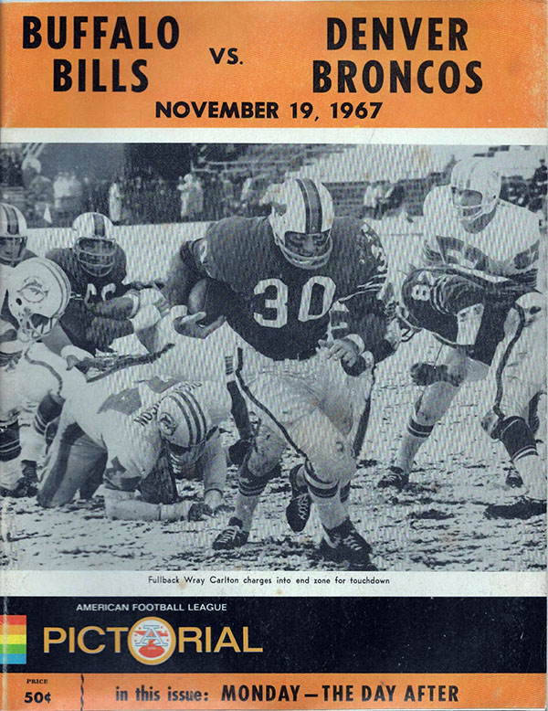 AFL Program: Buffalo Bills vs. Denver Broncos (November 19, 1967)