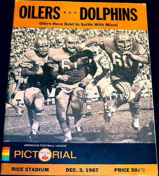 AFL Program: Houston Oilers vs. Miami Dolphins (December 3, 1967)