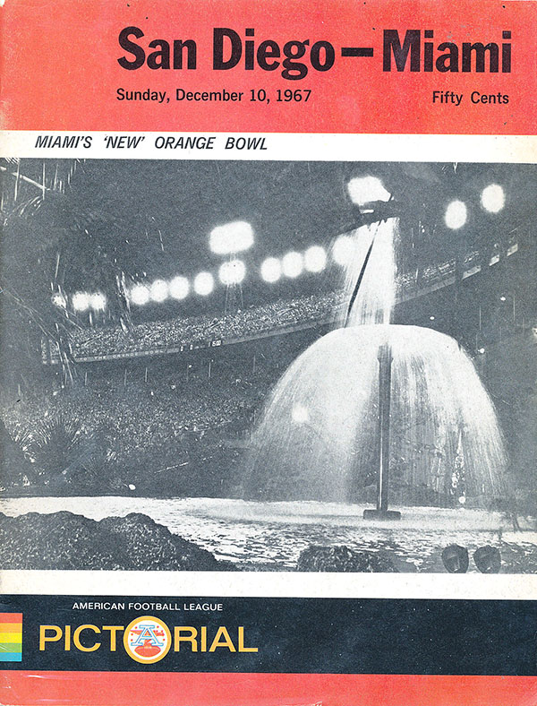 AFL Program: San Diego Chargers vs. Miami Dolphins (December 10, 1967)