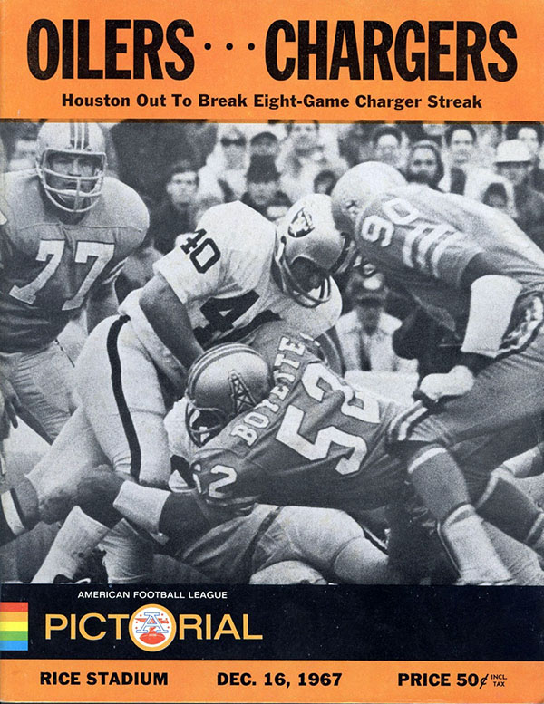 NFL Program: Houston Oilers vs. San Diego Chargers (December 16, 1967)