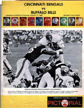 AFL Program: Cincinnati Bengals vs. Buffalo Bills (August 17, 1968)
