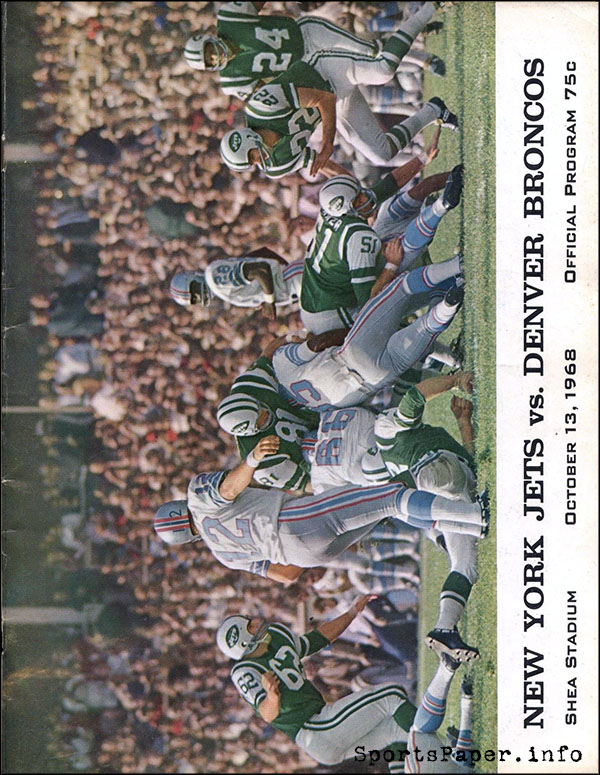 AFL Program: New York Jets vs. Denver Broncos (October 13, 1968)