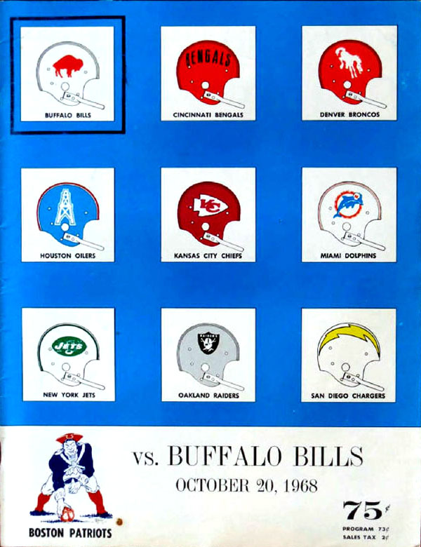 AFL Program: Boston Patriots vs. Buffalo Bills (October 20, 1968)