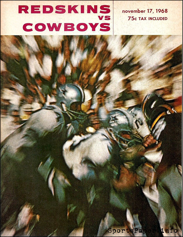 NFL Program: Washington Redskins vs. Dallas Cowboys (November 17, 1968)