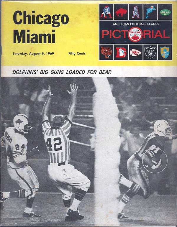 AFL Program: Miami Dolphins vs. Chicago Bears (August 9, 1969)