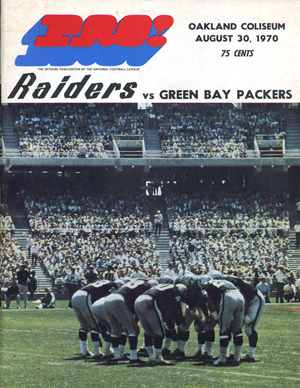 NFL Program: Oakland Raiders vs. Green Bay Packers (August 30, 1970)