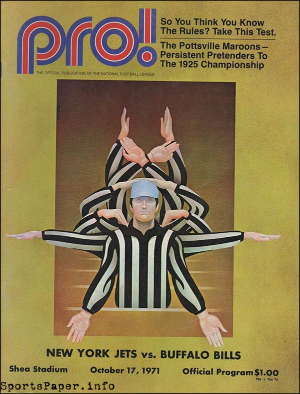 NFL Program: New York Jets vs. Buffalo Bills (October 17, 1971)