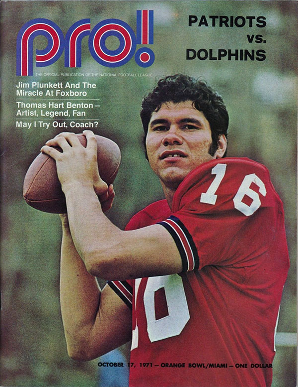 NFL Program: Miami Dolphins vs. New England Patriots (October 17, 1971)