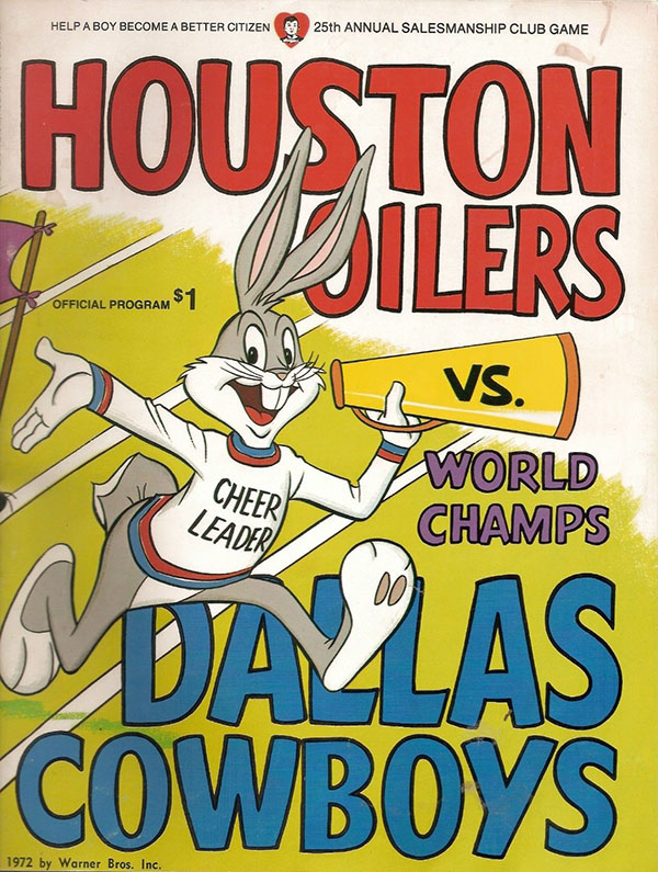 NFL Program: Dallas Cowboys vs. Houston Oilers (August 5, 1972)