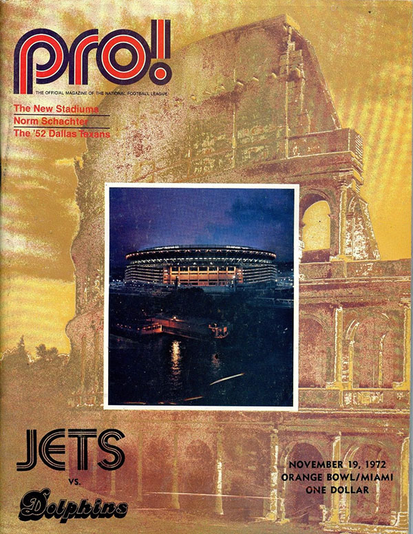 NFL Program: Miami Dolphins vs. New York Jets (November 19, 1972)