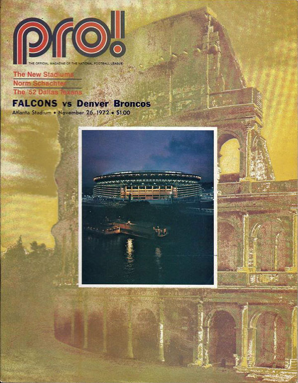 NFL Program: Atlanta Falcons vs. Denver Broncos (November 26, 1972)